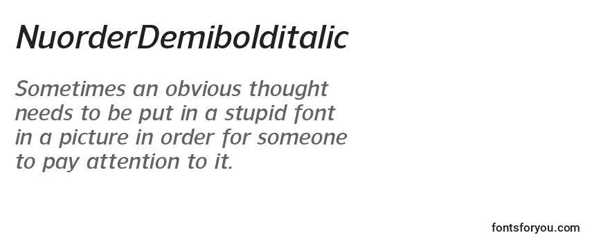 Review of the NuorderDemibolditalic Font