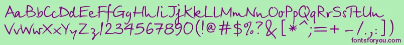 Birchc Font – Purple Fonts on Green Background