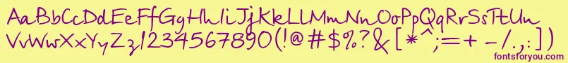Birchc Font – Purple Fonts on Yellow Background