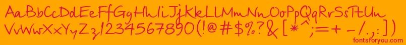 Birchc Font – Red Fonts on Orange Background