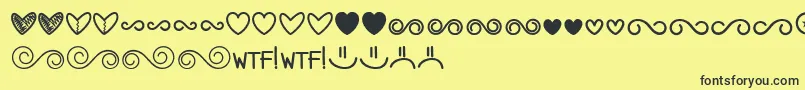 MfDings3 Font – Black Fonts on Yellow Background