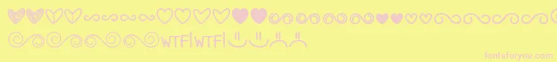 MfDings3 Font – Pink Fonts on Yellow Background