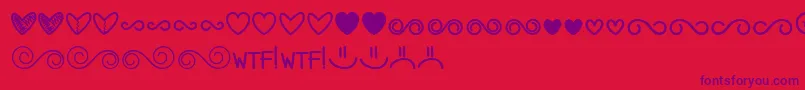 フォントMfDings3 – 赤い背景に紫のフォント
