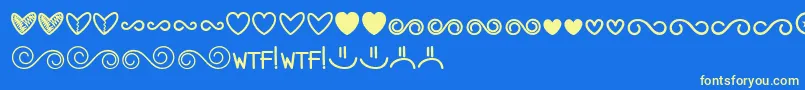 MfDings3 Font – Yellow Fonts on Blue Background