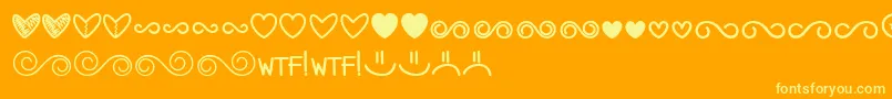 MfDings3 Font – Yellow Fonts on Orange Background