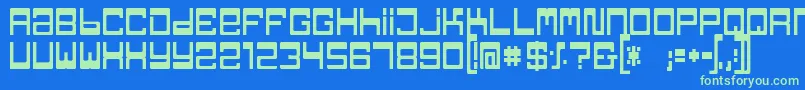 TpfJaib Font – Green Fonts on Blue Background