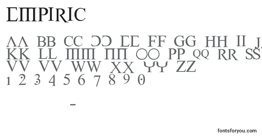 Empiric Font – alphabet, numbers, special characters