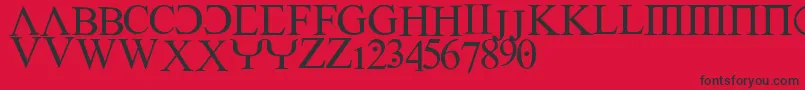 Empiric Font – Black Fonts on Red Background