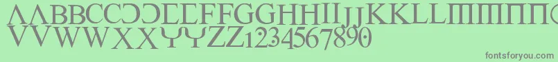 フォントEmpiric – 緑の背景に灰色の文字