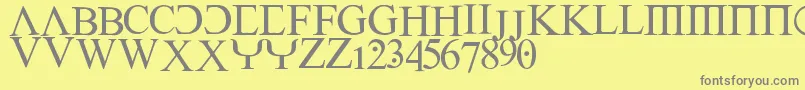 フォントEmpiric – 黄色の背景に灰色の文字