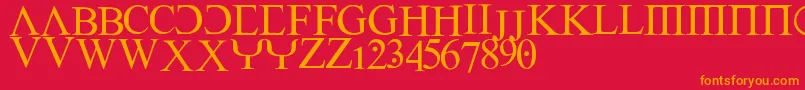 Empiric Font – Orange Fonts on Red Background