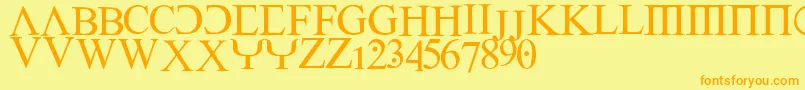 Empiric Font – Orange Fonts on Yellow Background
