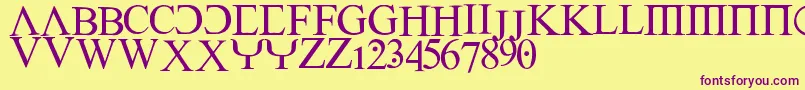 Empiric Font – Purple Fonts on Yellow Background