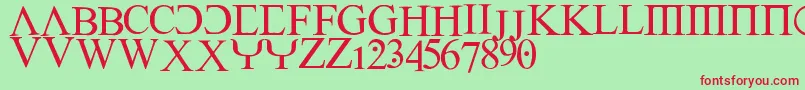 Empiric Font – Red Fonts on Green Background