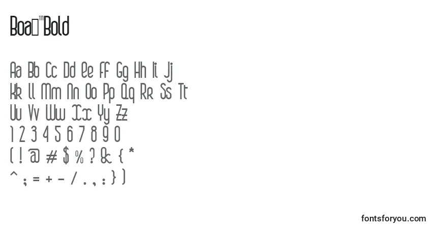 A fonte BoaР™Bold – alfabeto, números, caracteres especiais