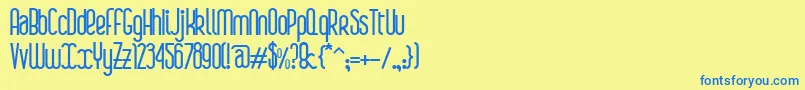 BoaР™Bold-Schriftart – Blaue Schriften auf gelbem Hintergrund