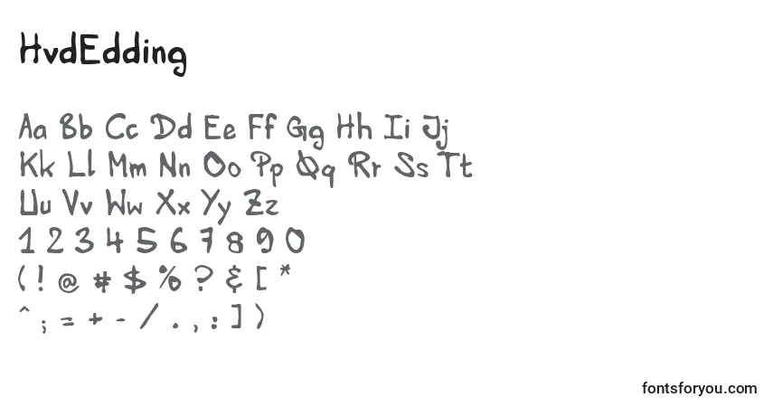 Шрифт HvdEdding – алфавит, цифры, специальные символы