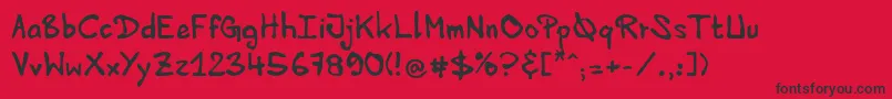 HvdEdding Font – Black Fonts on Red Background