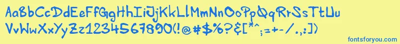 HvdEdding Font – Blue Fonts on Yellow Background