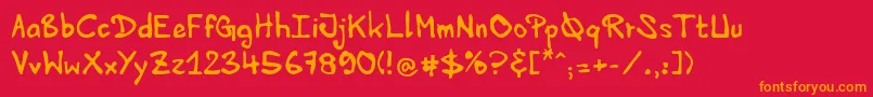 HvdEdding Font – Orange Fonts on Red Background