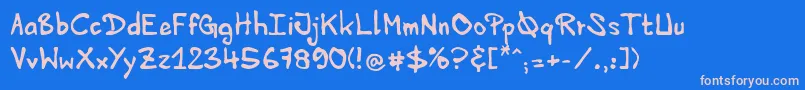 HvdEdding Font – Pink Fonts on Blue Background