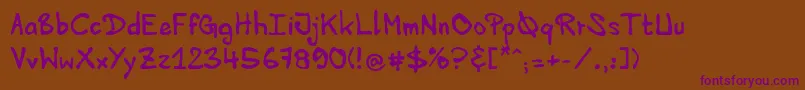 HvdEdding-Schriftart – Violette Schriften auf braunem Hintergrund