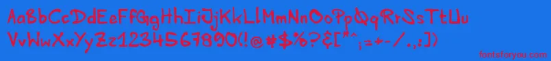 HvdEdding Font – Red Fonts on Blue Background