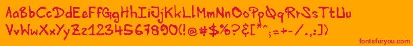 HvdEdding Font – Red Fonts on Orange Background