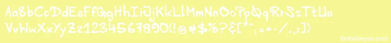 フォントHvdEdding – 黄色い背景に白い文字