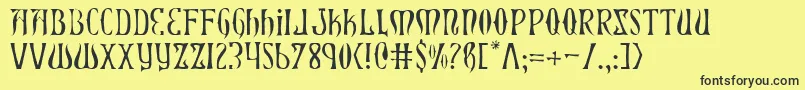 XiphosLight Font – Black Fonts on Yellow Background