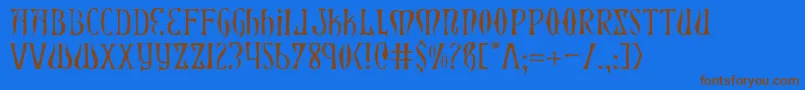 XiphosLight Font – Brown Fonts on Blue Background