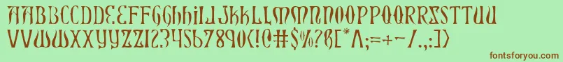 XiphosLight Font – Brown Fonts on Green Background