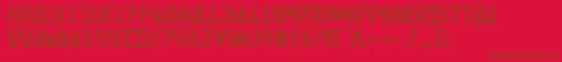 XiphosLight Font – Brown Fonts on Red Background