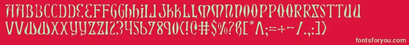 XiphosLight Font – Green Fonts on Red Background