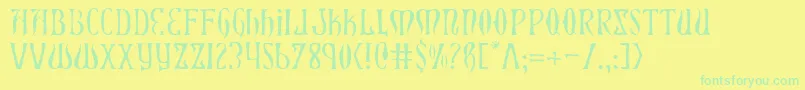 Czcionka XiphosLight – zielone czcionki na żółtym tle