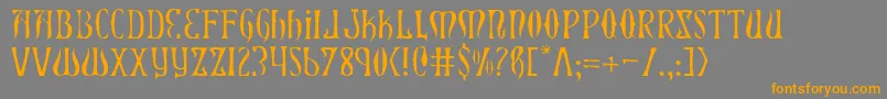 Шрифт XiphosLight – оранжевые шрифты на сером фоне