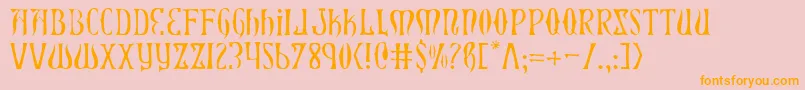 XiphosLight Font – Orange Fonts on Pink Background