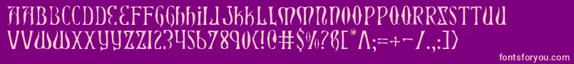 XiphosLight Font – Pink Fonts on Purple Background