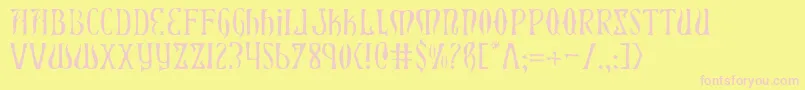 XiphosLight Font – Pink Fonts on Yellow Background