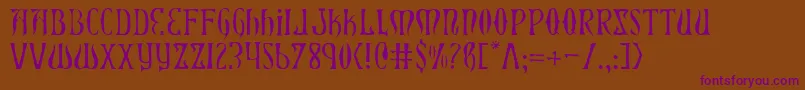 XiphosLight Font – Purple Fonts on Brown Background