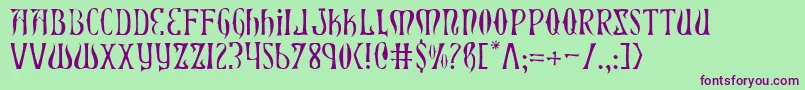 XiphosLight Font – Purple Fonts on Green Background