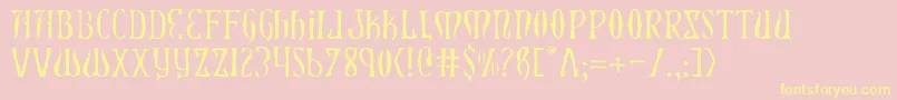 XiphosLight Font – Yellow Fonts on Pink Background