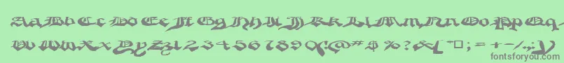 フォントCrapg – 緑の背景に灰色の文字