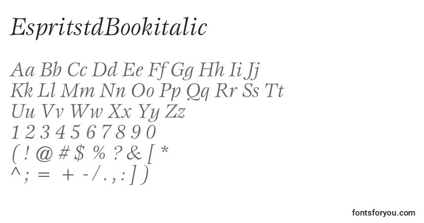 Schriftart EspritstdBookitalic – Alphabet, Zahlen, spezielle Symbole