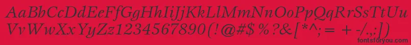 EspritstdBookitalic Font – Black Fonts on Red Background