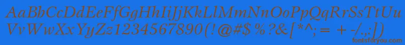 EspritstdBookitalic Font – Brown Fonts on Blue Background