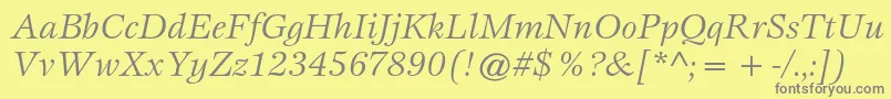 EspritstdBookitalic Font – Gray Fonts on Yellow Background