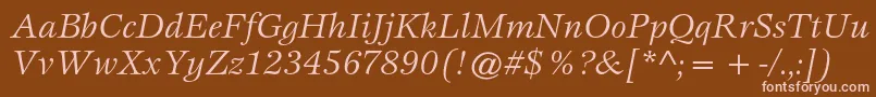 EspritstdBookitalic Font – Pink Fonts on Brown Background