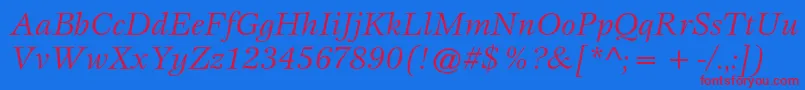 EspritstdBookitalic Font – Red Fonts on Blue Background