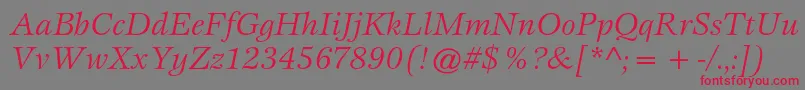 EspritstdBookitalic Font – Red Fonts on Gray Background